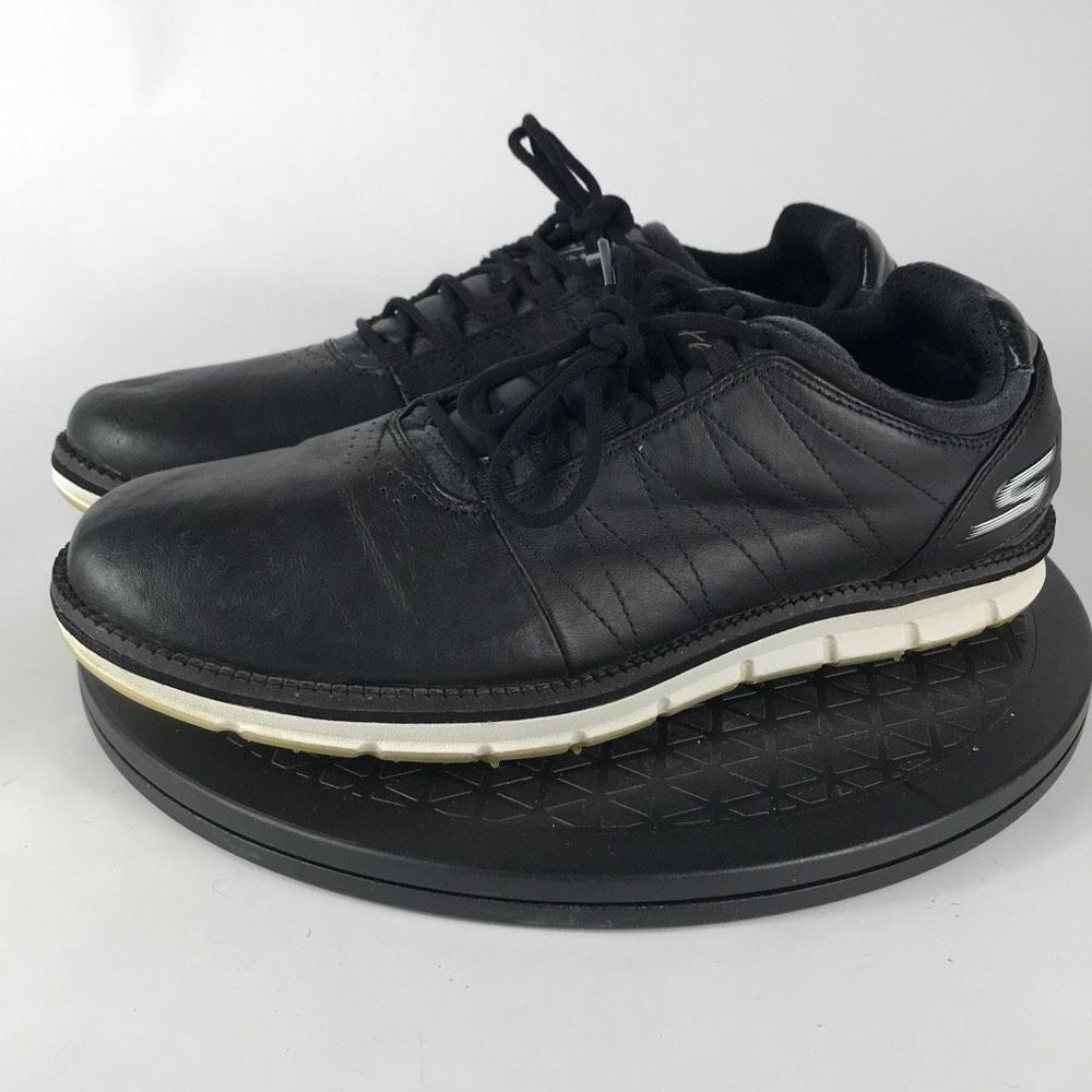 Skechers Go Golf Elite Black Leather Spikeless Golf Shoes 53530 Men’s Size 8 - Picture 1 of 12